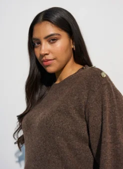 Strickbluse mit Knopfleiste