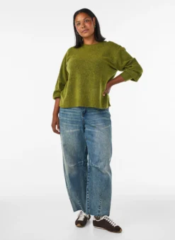 Strickbluse mit Knopfleiste