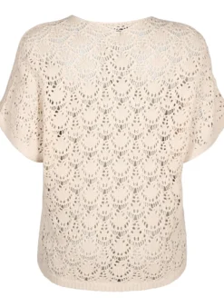 Strickbluse mit kurzen Fledermausärmeln