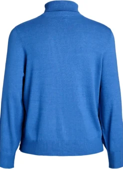 Strickbluse mit Rollkragen und seitlichen Knöpfen