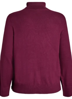 Strickbluse mit Rollkragen und seitlichen Knöpfen