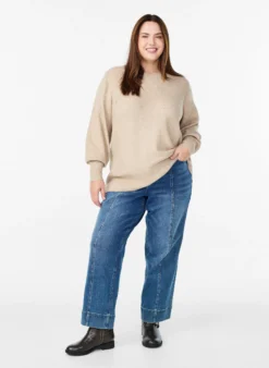 Strickbluse mit Strasssteinen