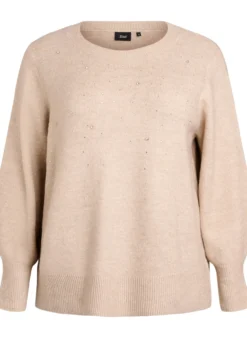 Strickbluse mit Strasssteinen