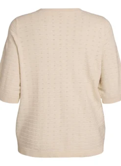 Strickbluse mit Strukturmuster und kurzen Ärmeln
