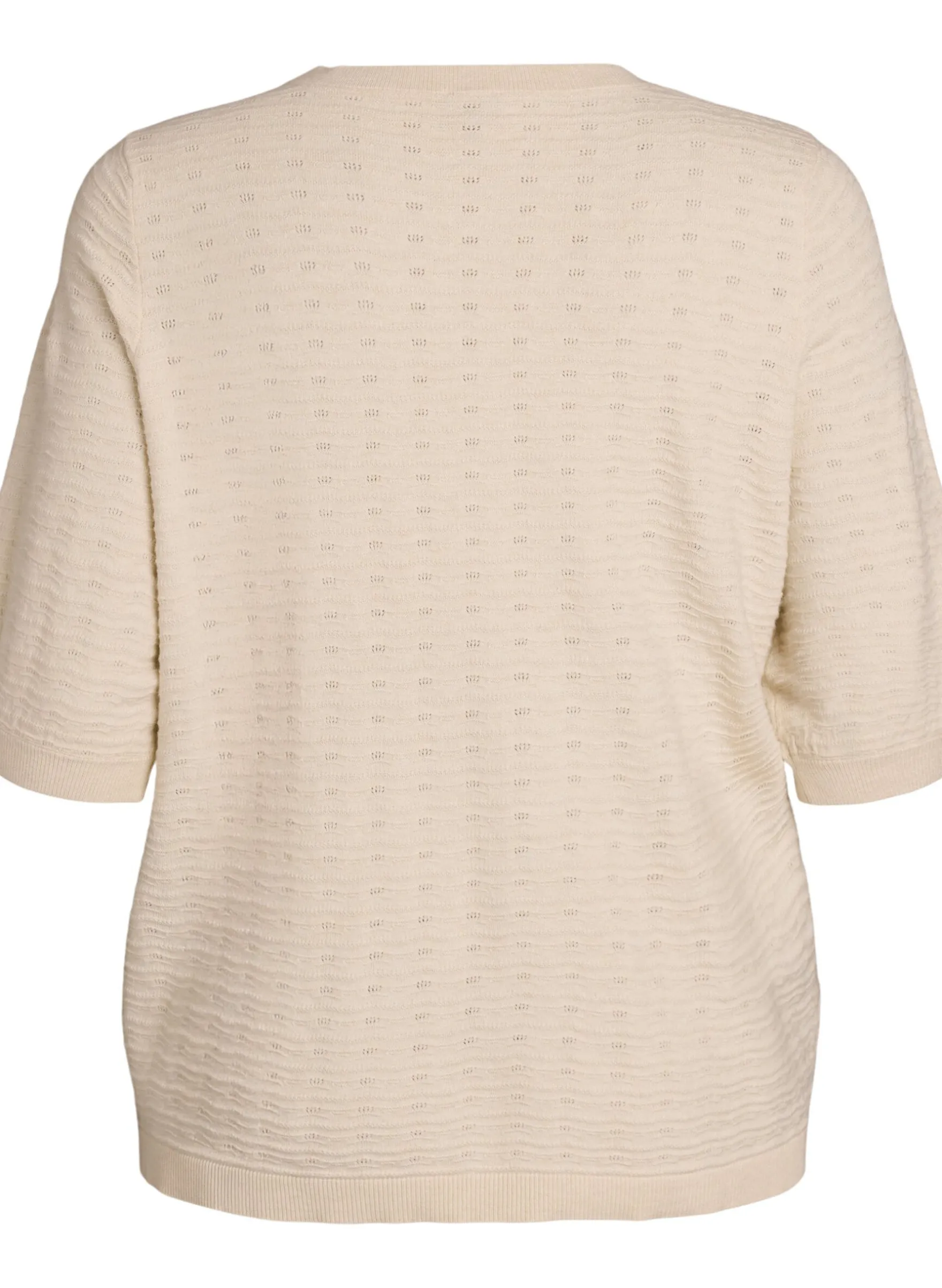 Strickbluse mit Strukturmuster und kurzen Ärmeln