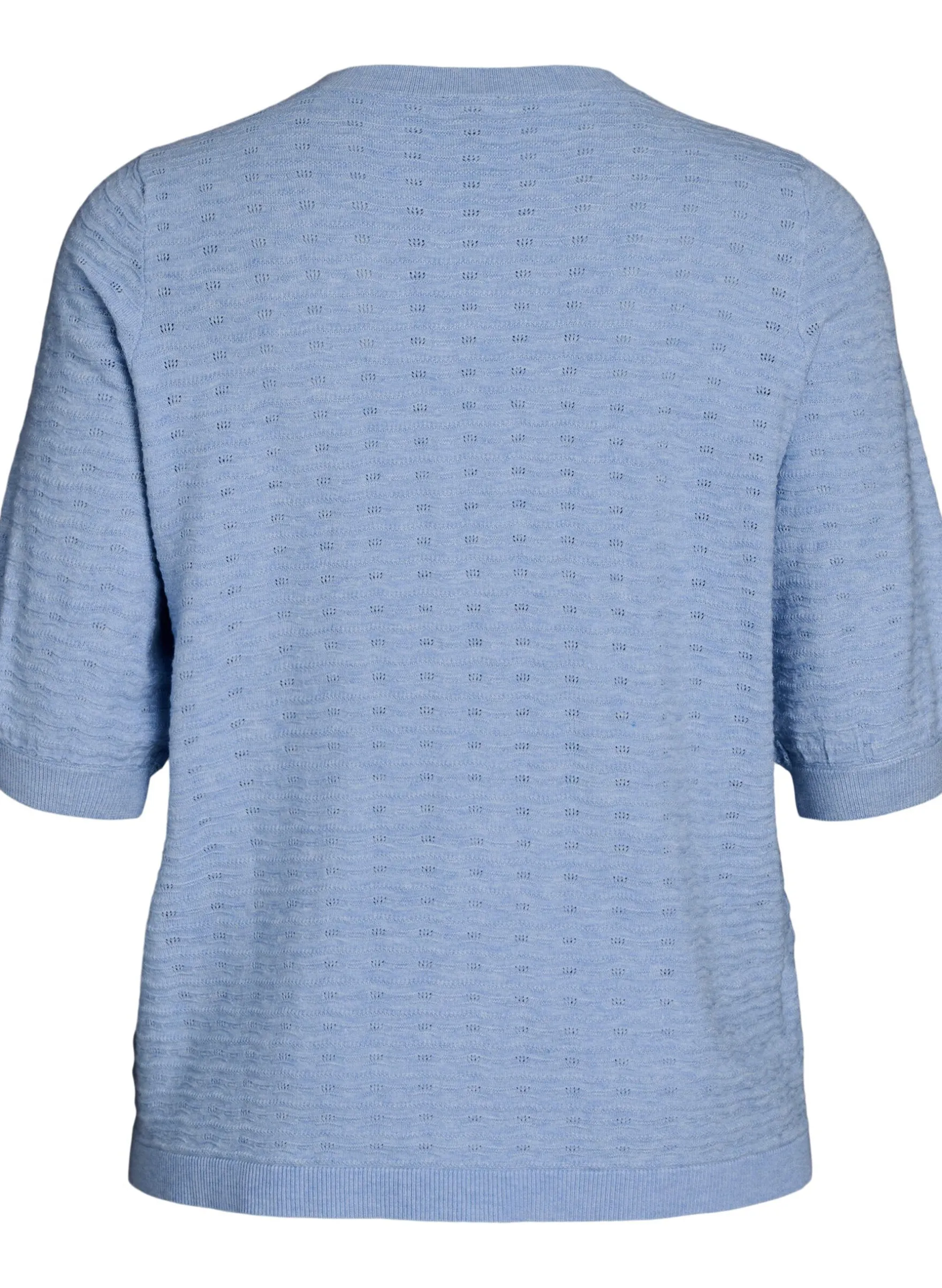 Strickbluse mit Strukturmuster und kurzen Ärmeln