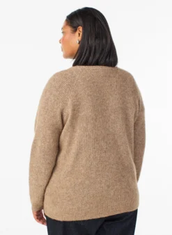 Strickbluse mit V-Ausschnitt und Raglanärmeln