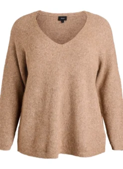 Strickbluse mit V-Ausschnitt und Raglanärmeln