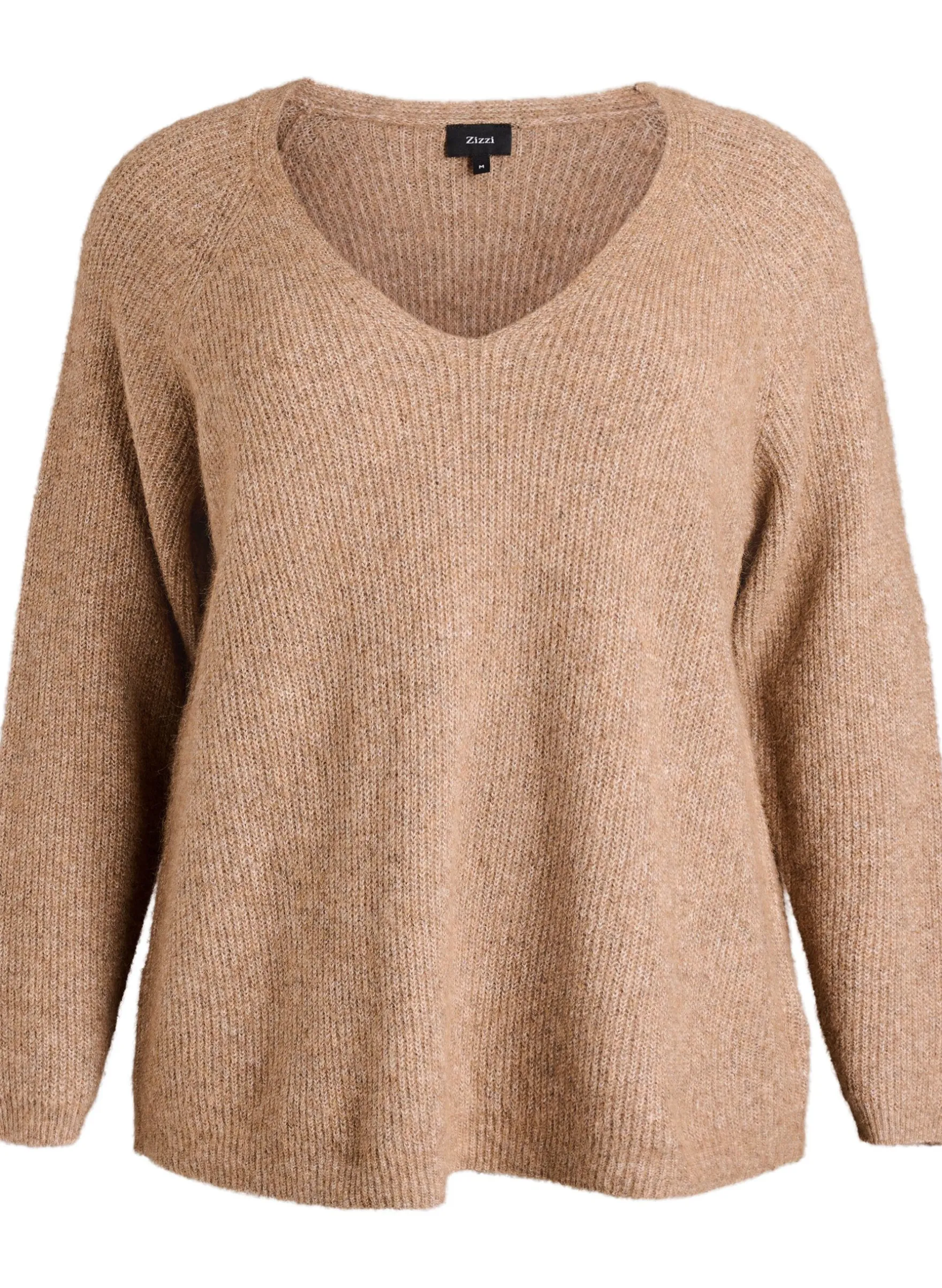 Strickbluse mit V-Ausschnitt und Raglanärmeln