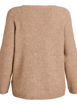 Strickbluse mit V-Ausschnitt und Raglanärmeln