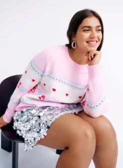 Strickbluse mit Weihnachtsmotiv