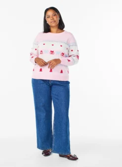 Strickbluse mit Weihnachtsmotiv