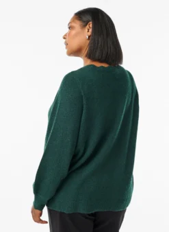 Strickbluse mit Wellenkante