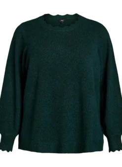 Strickbluse mit Wellenkante