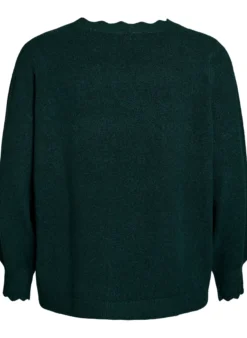 Strickbluse mit Wellenkante