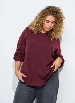 Strickbluse mit Wellenkante