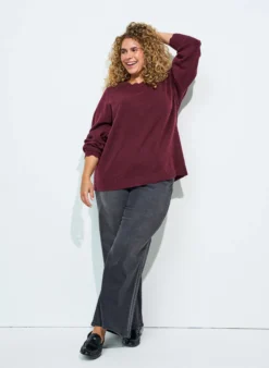 Strickbluse mit Wellenkante