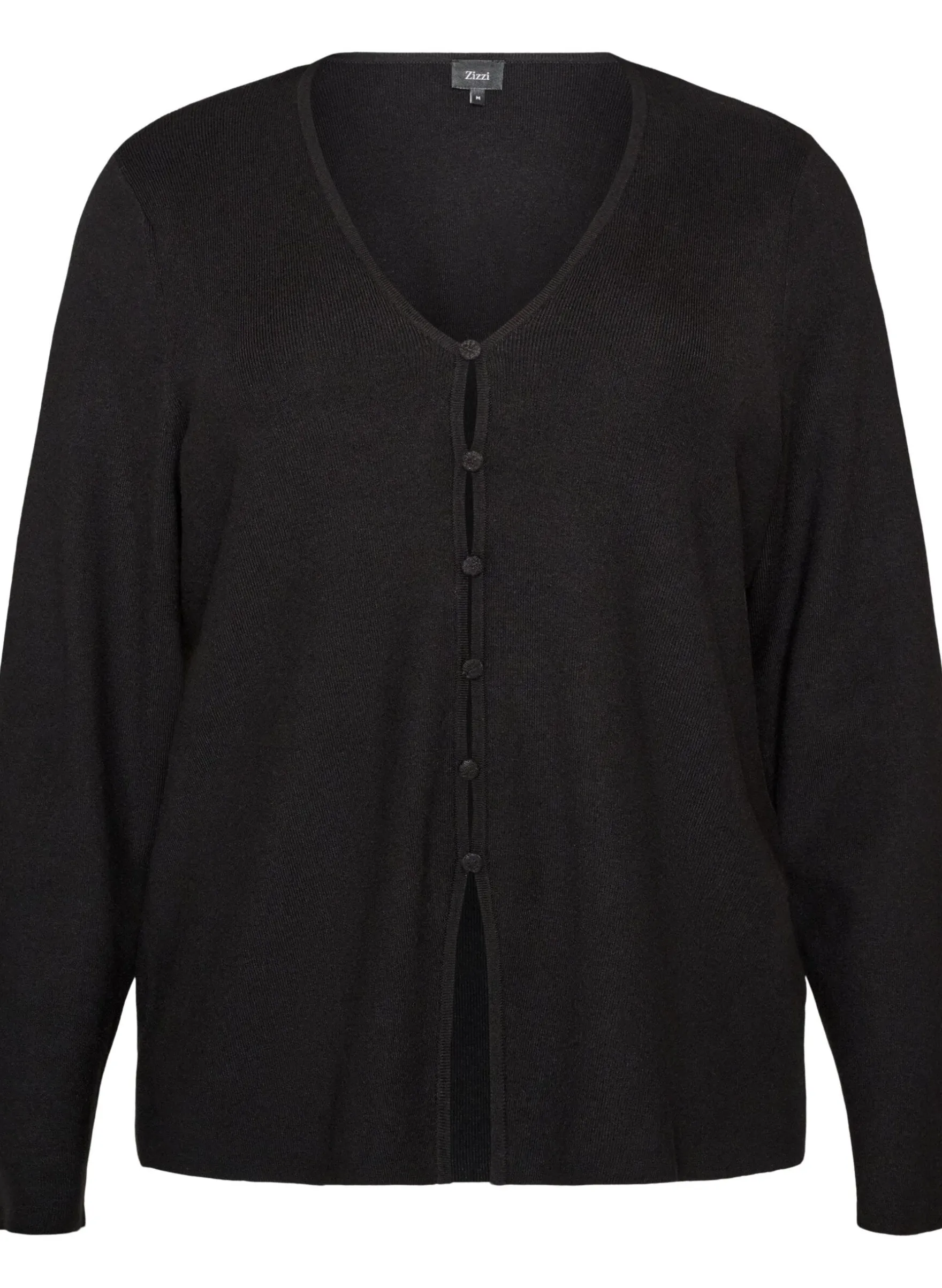 Strickjacke aus Feinstrick mit stoffbezogenen Knöpfen