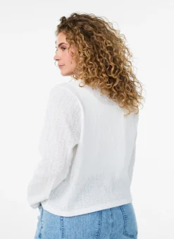 Strickjacke aus Jersey mit Struktur und Bindedetail vorne