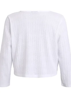 Strickjacke aus Jersey mit Struktur und Bindedetail vorne