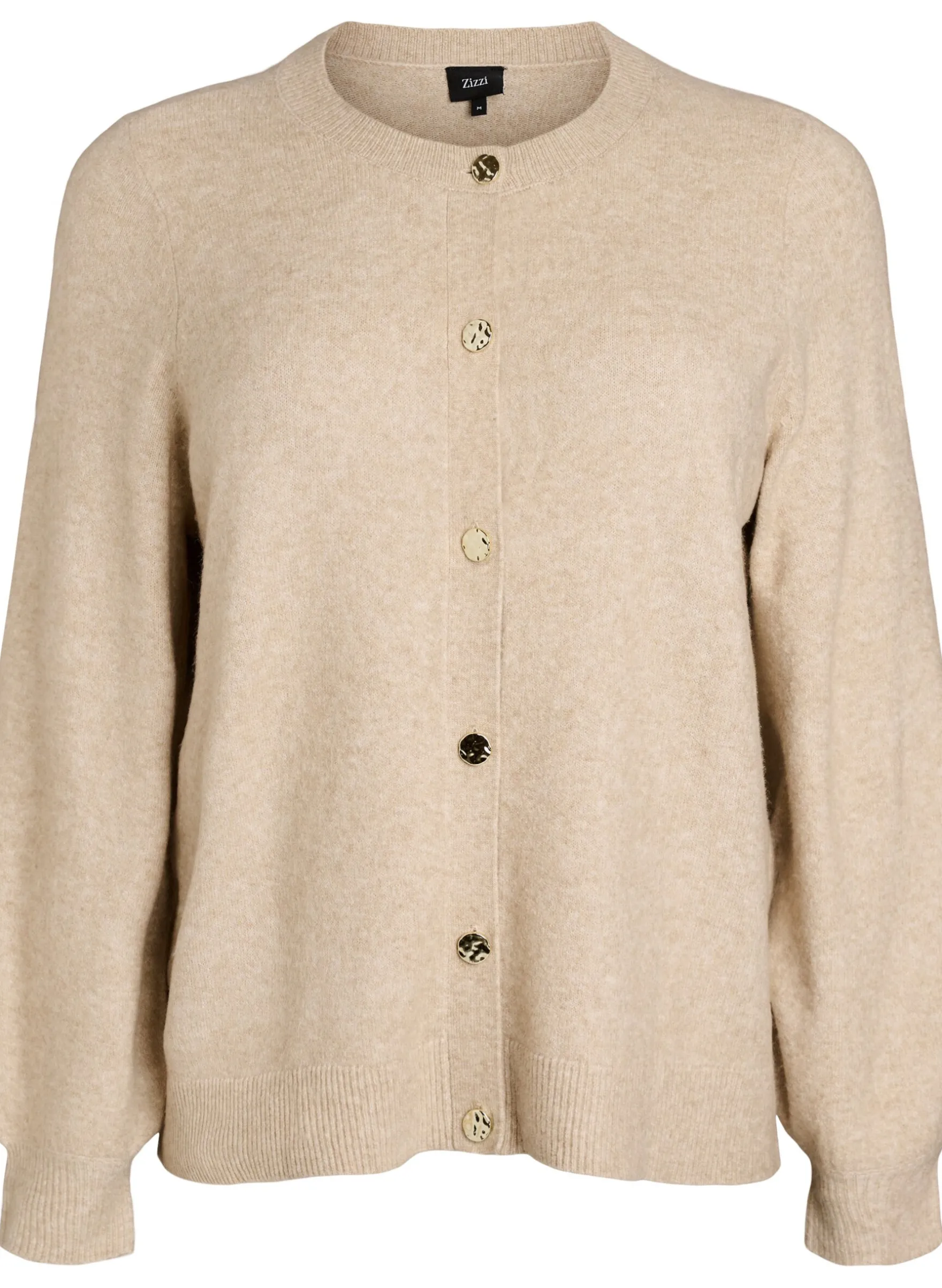 Strickjacke aus weichem Strick mit goldfarbenen Knöpfen