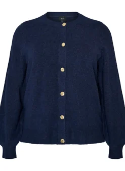 Strickjacke aus weichem Strick mit goldfarbenen Knöpfen