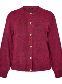 Strickjacke aus weichem Strick mit goldfarbenen Knöpfen