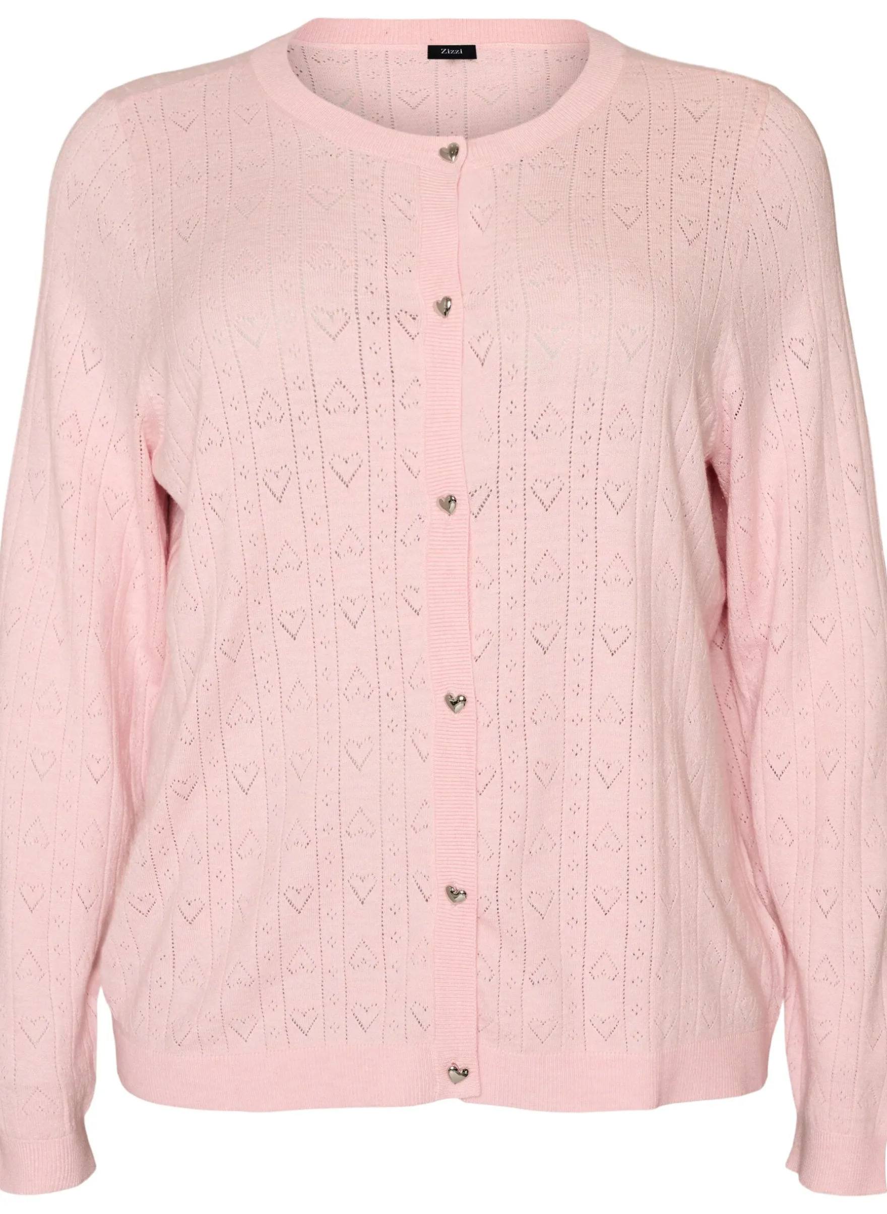 Strickjacke mit Herz-Lochstickerei