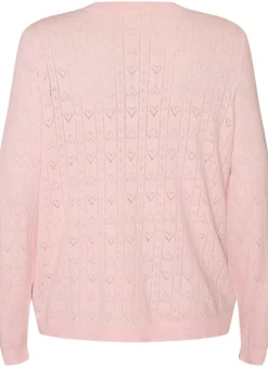 Strickjacke mit Herz-Lochstickerei