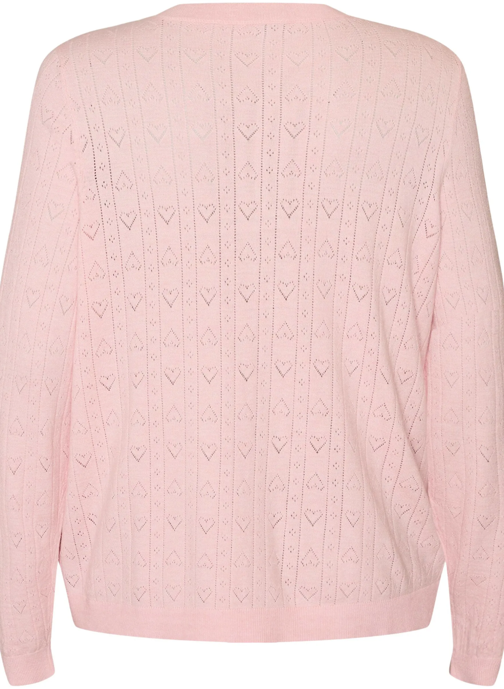 Strickjacke mit Herz-Lochstickerei