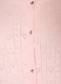 Strickjacke mit Herz-Lochstickerei
