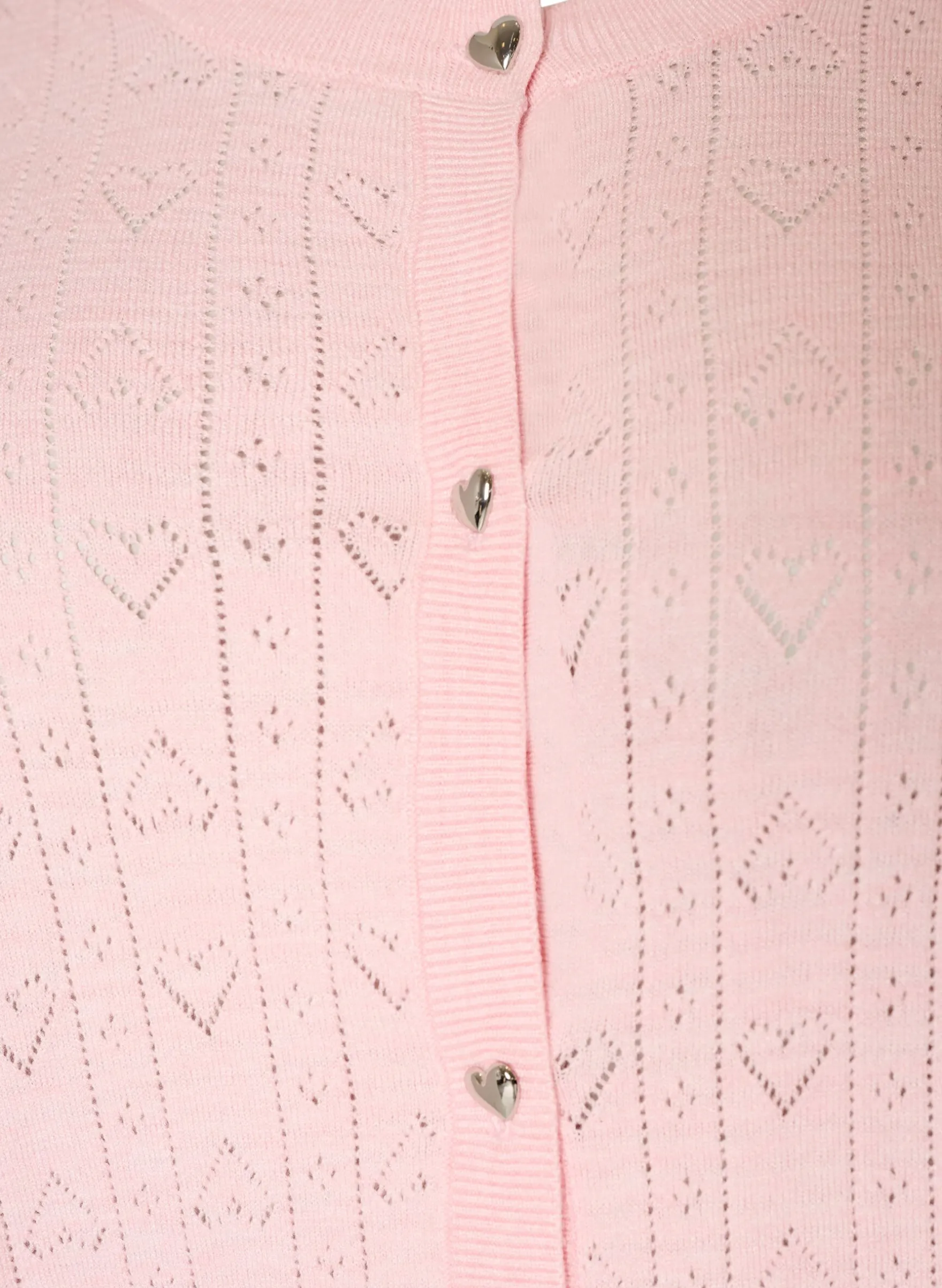 Strickjacke mit Herz-Lochstickerei