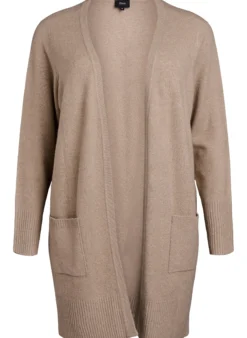 Strickjacke mit Rippenstrick und Taschen