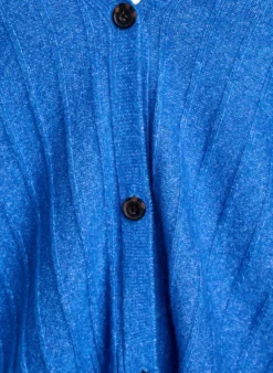Strickjacke mit Rippstruktur und Ballonärmeln