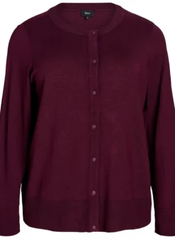 Strickjacke mit Rundhalsausschnitt und Knöpfen