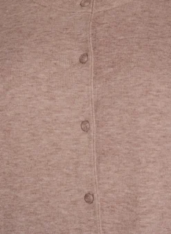 Strickjacke mit Rundhalsausschnitt und stoffbezogenen Knöpfen