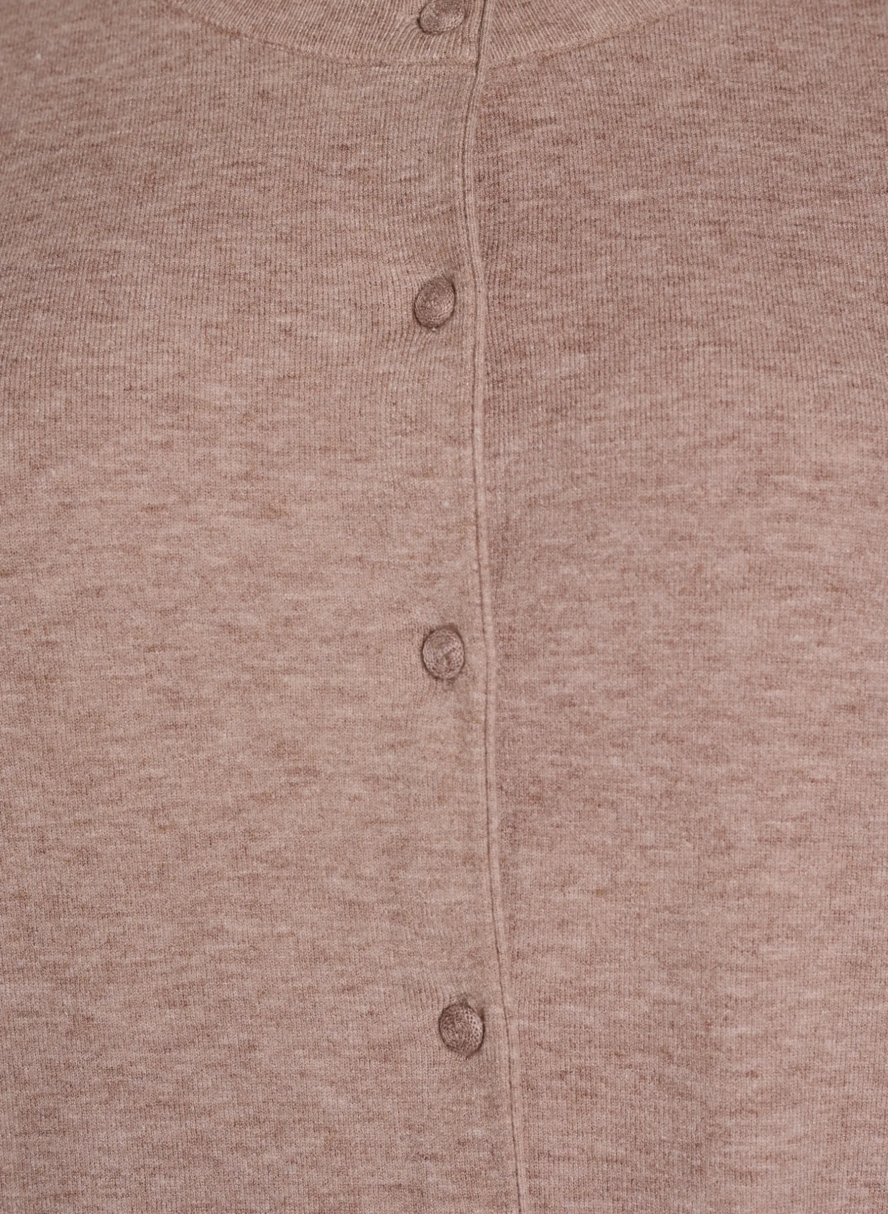 Strickjacke mit Rundhalsausschnitt und stoffbezogenen Knöpfen