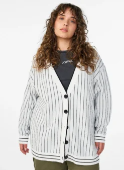 Strickjacke mit Streifen und Motiv auf dem Rücken