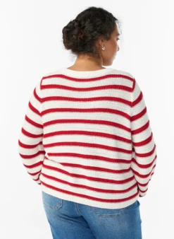 Strickjacke mit Strukturstrick und dekorativen Knöpfen