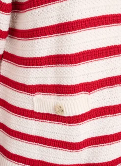 Strickjacke mit Strukturstrick und dekorativen Knöpfen