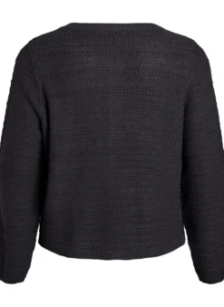 Strickjacke mit Strukturstrick und dekorativen Knöpfen