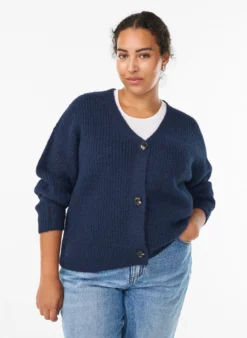 Strickjacke mit V-Ausschnitt