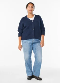 Strickjacke mit V-Ausschnitt