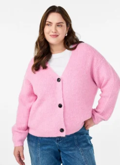 Strickjacke mit V-Ausschnitt