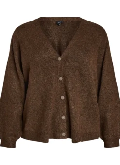 Strickjacke mit Zierknöpfen und V-Ausschnitt