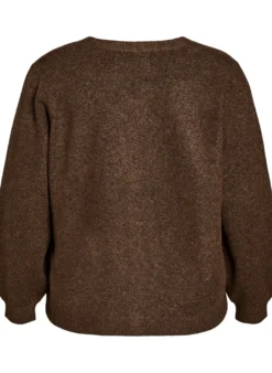 Strickjacke mit Zierknöpfen und V-Ausschnitt