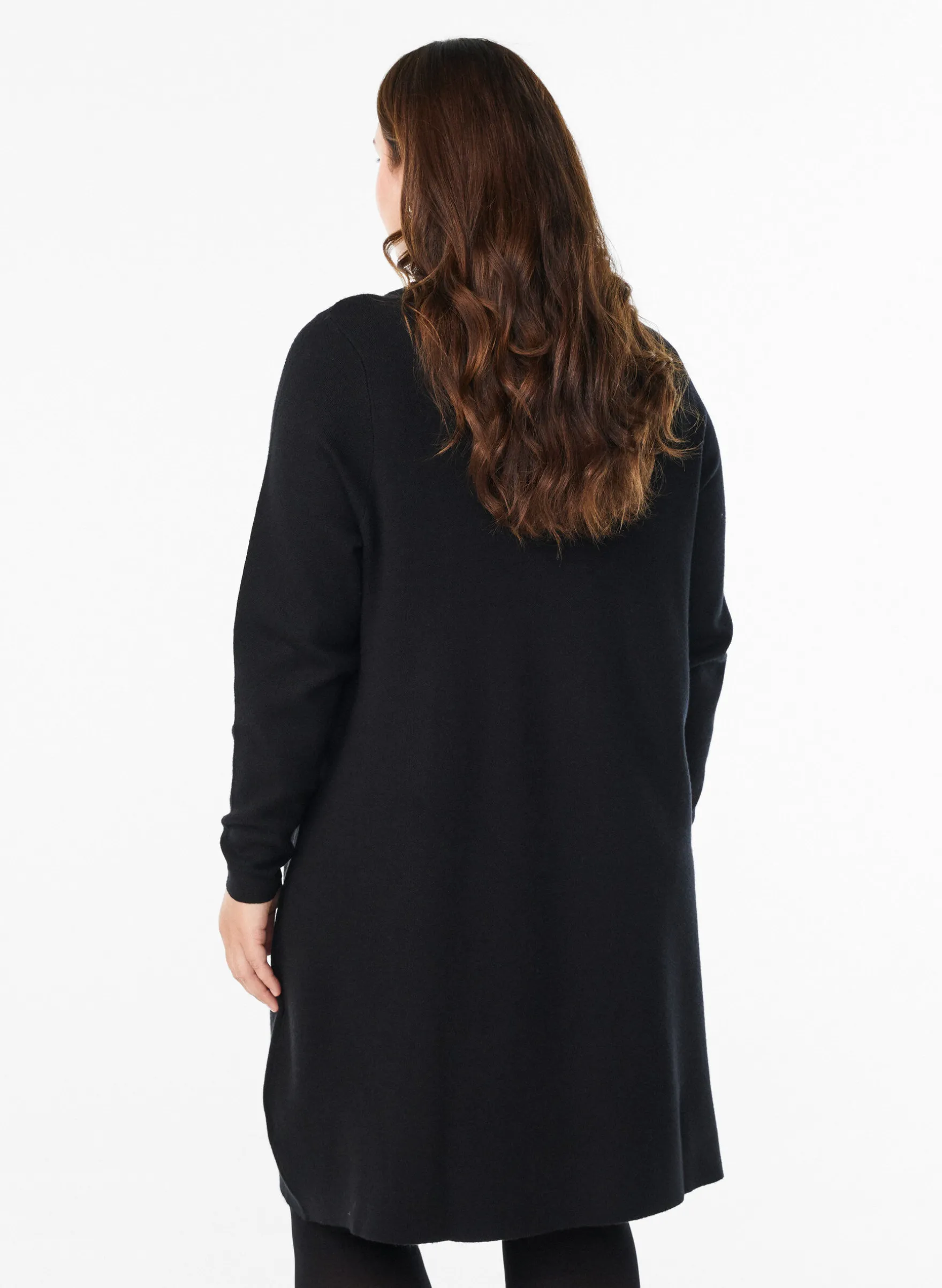 Strickkleid mit hohem Kragen und Reißverschluss