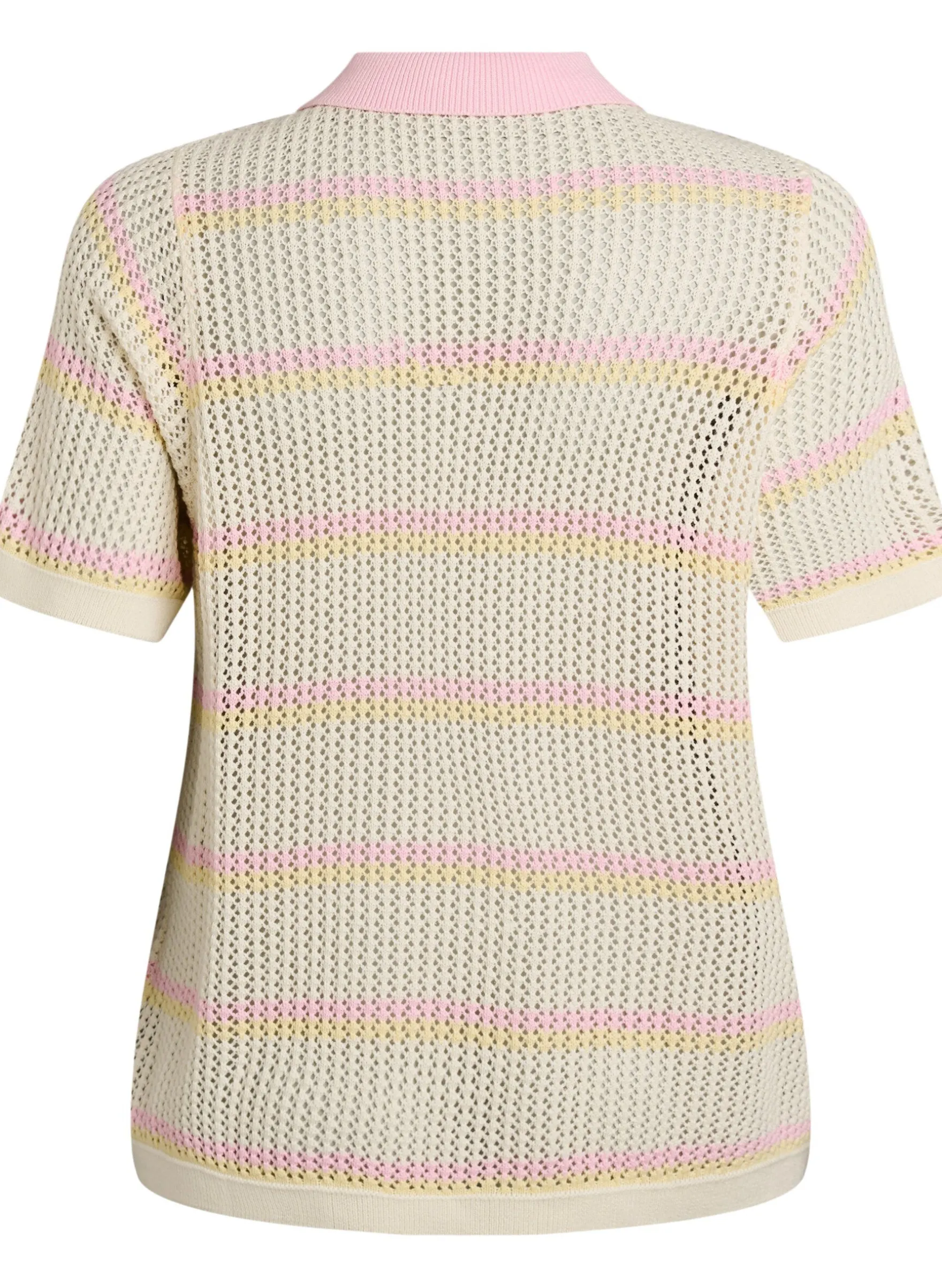 Strick-Polo mit Lochstickerei und Streifen