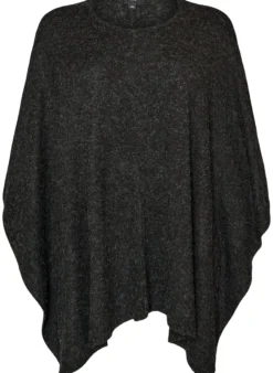 Strickponcho mit Rundhalsausschnitt