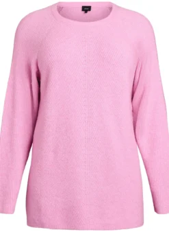 Strickpullover mit Diagonalmuster und Raglanärmeln